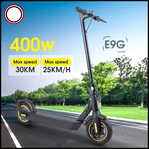 Mini electric scooter E9G 400W easily foldable with bicycle approval